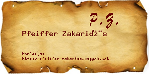 Pfeiffer Zakariás névjegykártya